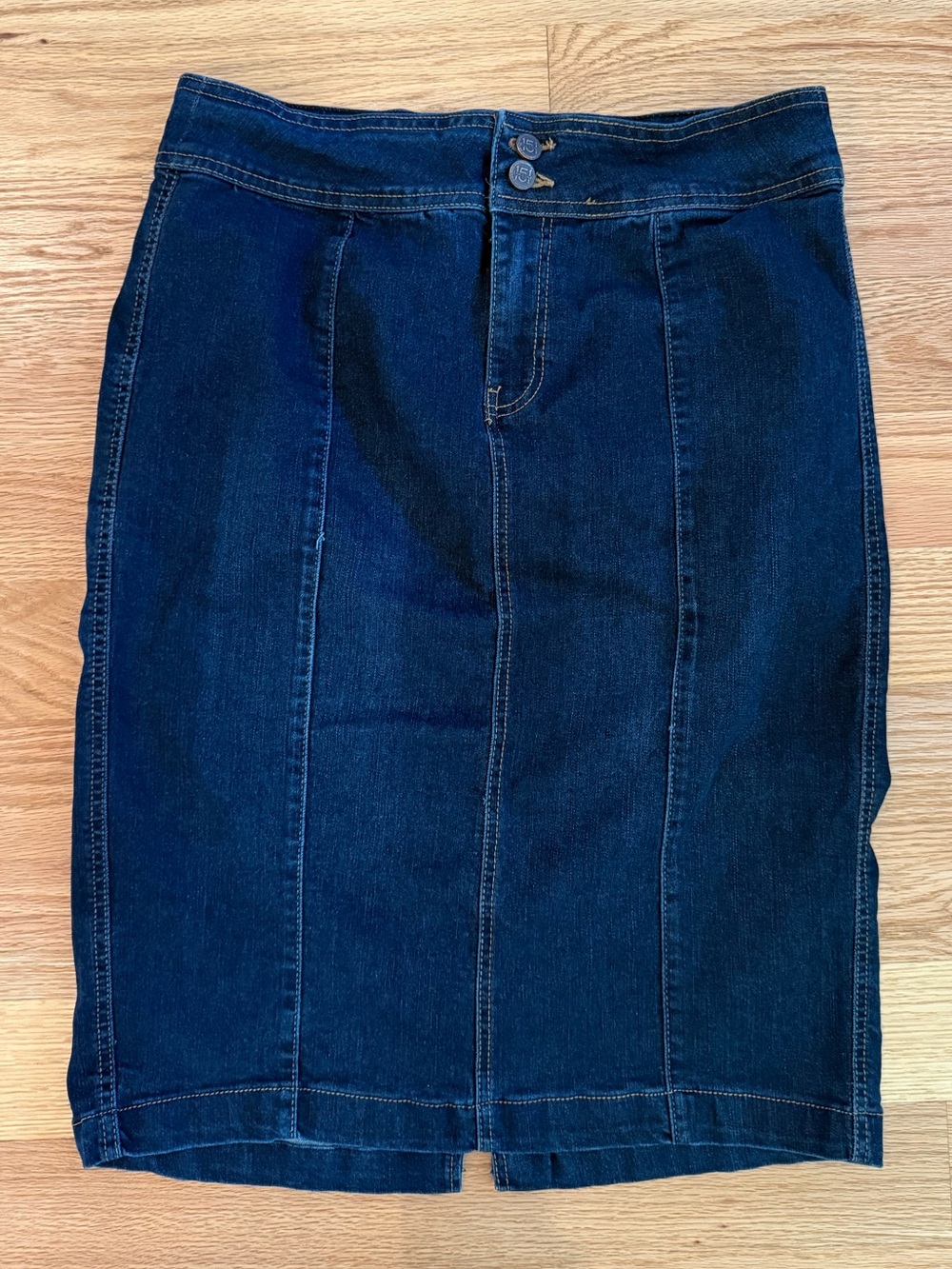 Denim Stretch Pencil Skirt
